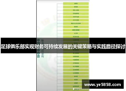 足球俱乐部实现财务可持续发展的关键策略与实践路径探讨